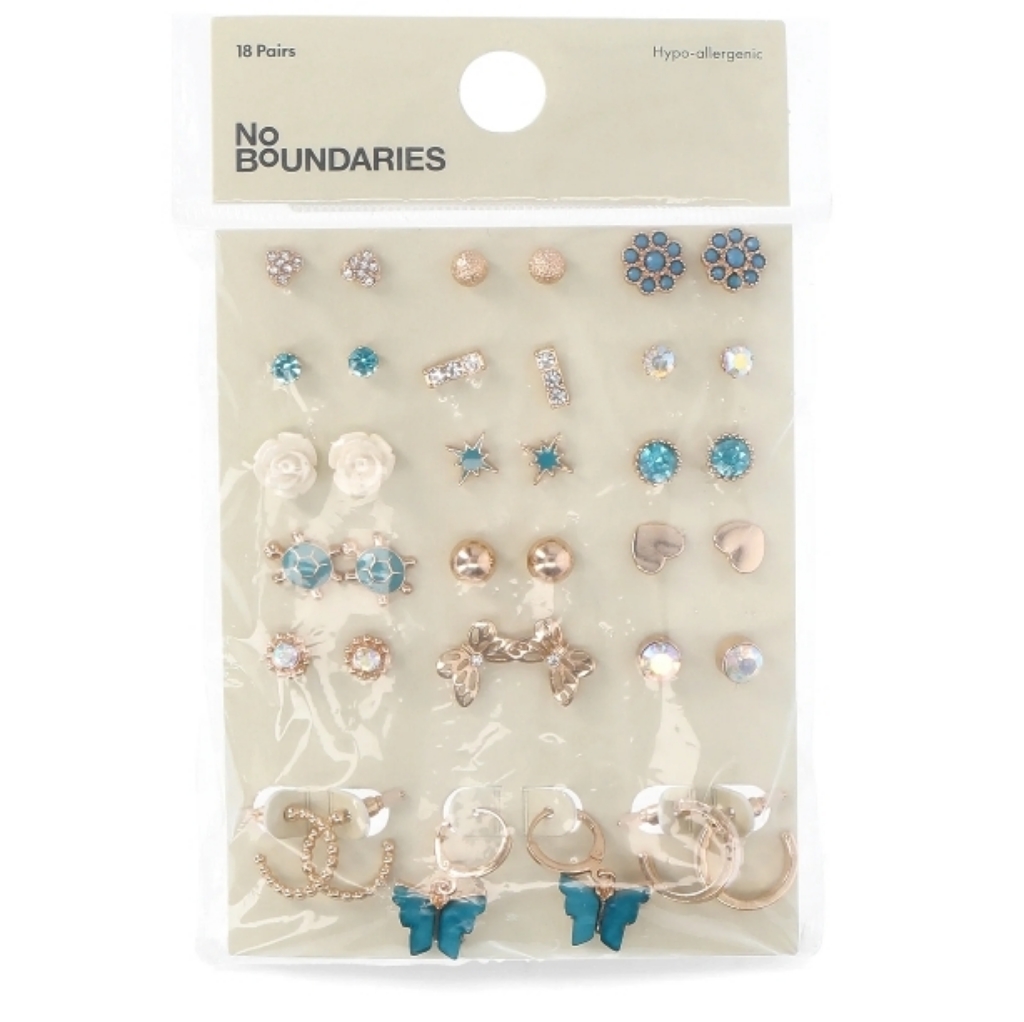 TealGold 18-Pair Earring Set 9$